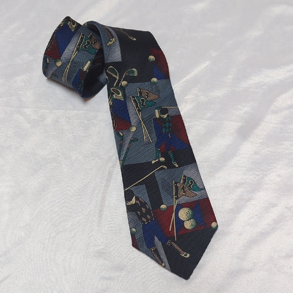 American Sports USA Made Golf Golfer Playful Novelty Tie Father Grandpa Gift